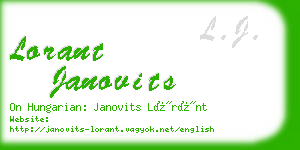 lorant janovits business card